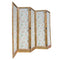 5-Panel Low Room Divider Screen With Fabric Panels and Gilt FramesVintage FrogFurniture