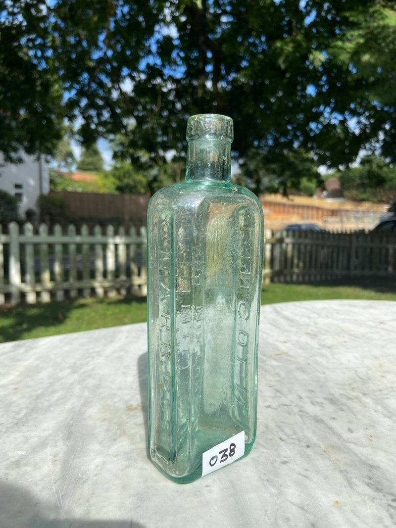 Clarke's World Famous Blood Mixture Antique Aqua Blue Glass Bottle - Vintage Glass BottleVintage FrogBottle