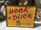 "Hook A Duck" Wooden Sign Wall ArtVintage Frog W/B