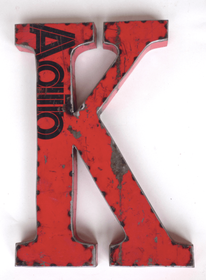 Letter "K" Made From A Vintage Oil DrumVintage Frog W/BDecor