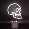 Neon Human Skull Sign On Concrete Base - Neon LightVintage FrogLighting