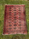 Small Vintage Hallway Rug in Black, Red and WhiteVintage FrogRugs