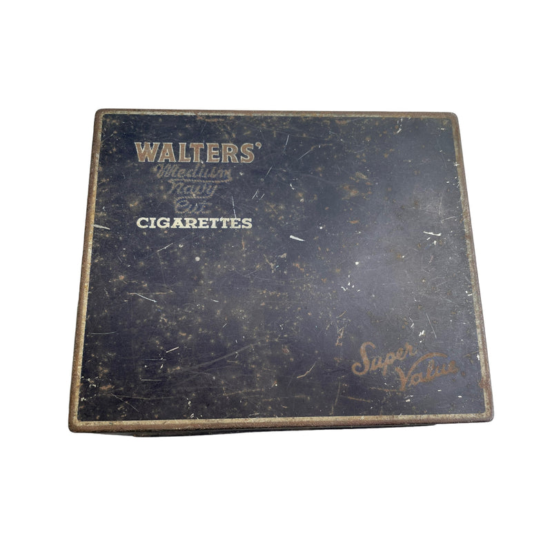 Walters Medium Navy Cut Super Value Cigarettes London Advertising Tin circa 1940Vintage FrogTins