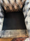 Vintage Distressed Grey Leather Tub Chesterfield Armchair