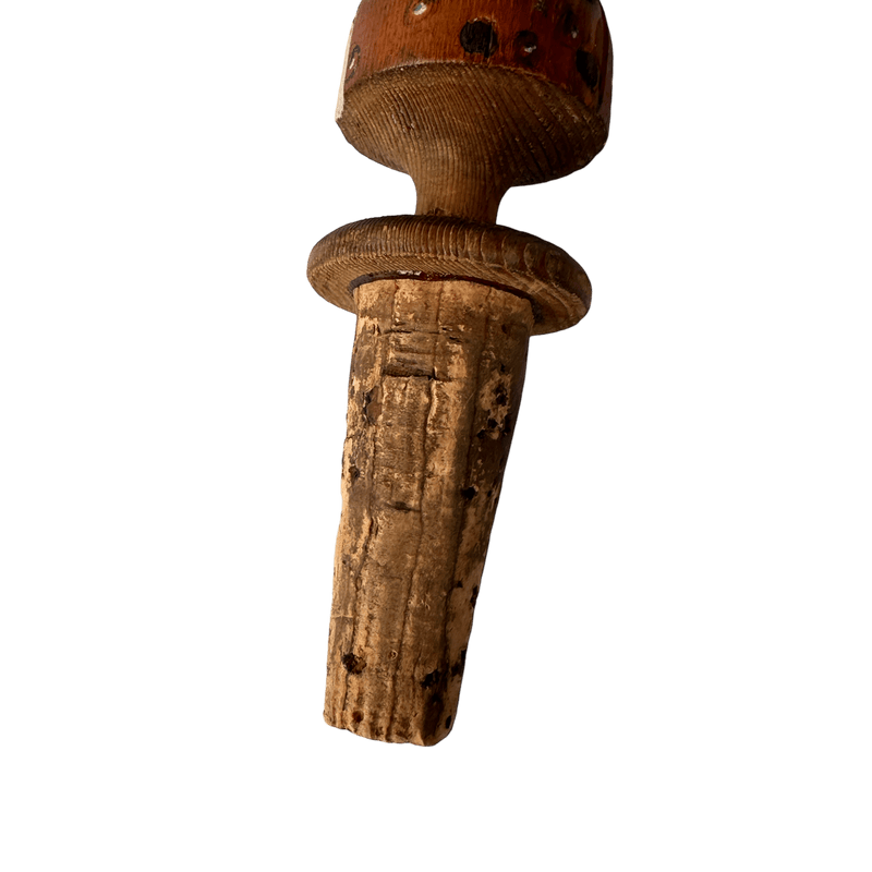 Anri Wooden Man Bobble Head Bottle Stopper With CorkVintage Frog