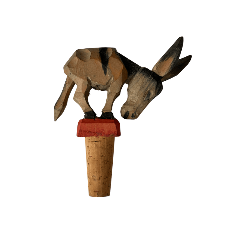 Anri Wooden Mechanical Donkey Bottle Stopper With CorkVintage Frog