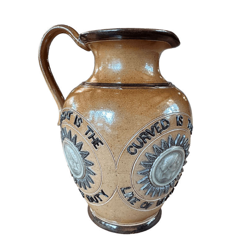 Antique 19th Century Doulton Lambeth Saltglazed Commemorative Jug - William Maccall TributeVintage Frog