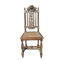 Antique Carved Gothic Oak Throne Chair with Upholstered Seat and Barley Twist SupportsVintage Frog