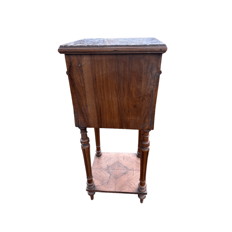 Antique French Pot Cupboard Bedside Table With Marble Top and InteriorVintage Frog
