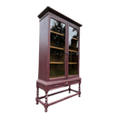 Antique Glazed Bookcase Painted In Elderberry ColourVintage Frog