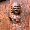 Antique Indian Damchiya Dowry Chest Hand Carved Hardwood SideboardVintage Frog