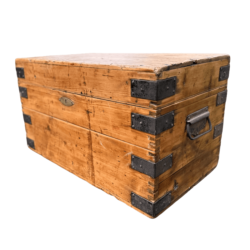Antique Pine Blanket Chest Storage Trunk BoxVintage Frog