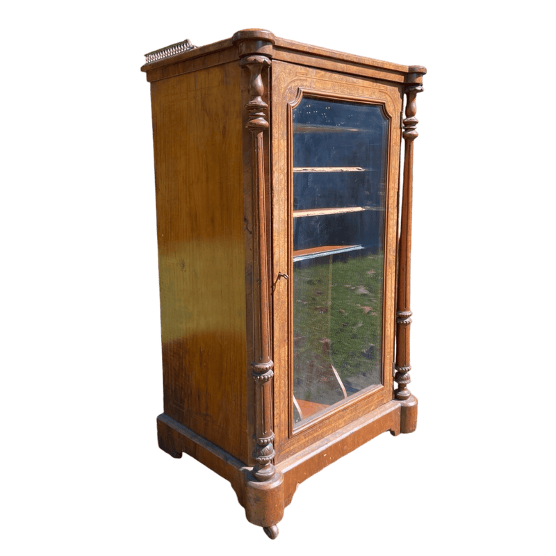 Antique Walnut Glazed Edwardian Music CabinetVintage Frog