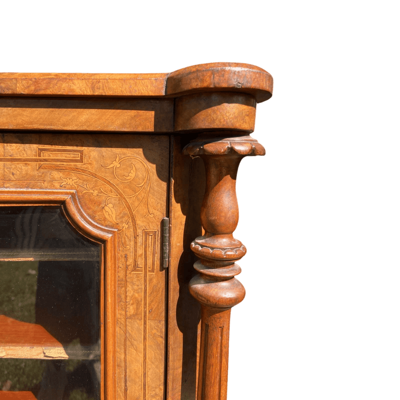 Antique Walnut Glazed Edwardian Music CabinetVintage Frog