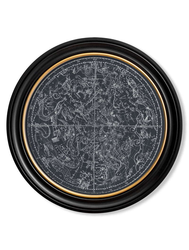 c-1800-map-of-constellations-round-frame-HomeDecorPrints-Wall-Art-framed-picture-quality-prints-surrey-uk Vintage Frog, Surrey, UK