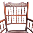 Brass Inlaid Boulle Work Style Occasional Armchair ChairVintage Frog