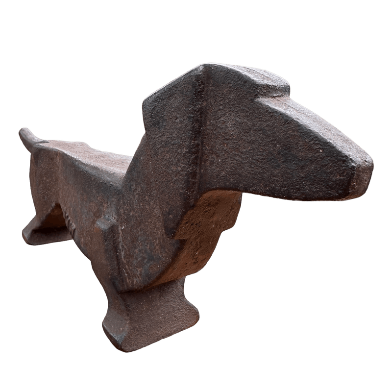 Cast Iron Dachshund Shaped Figure Single Andiron/Fire DogVintage Frog