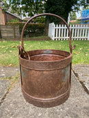 Extra Large Indian metal galvanised pail bucket with handle & hooksVintage Frog