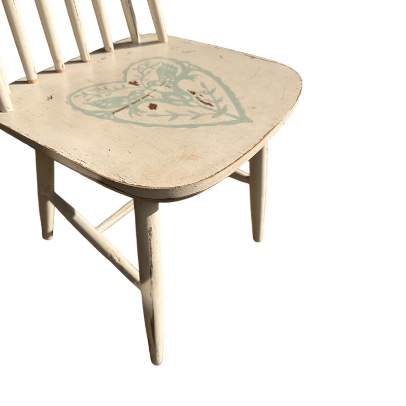 Hand Painted Single Spindle Back Occasional ChairVintage Frog