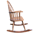 Handcrafted Vintage Wooden Rocking Chair with Spindle Fiddle BackVintage Frog