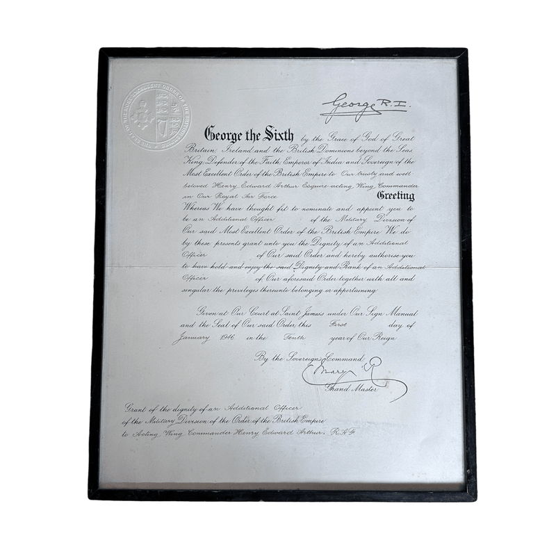 Historical British Royal Document Replica Picture: Appointment of an Officer in the Order of the British Empire, January 1976Vintage Frog