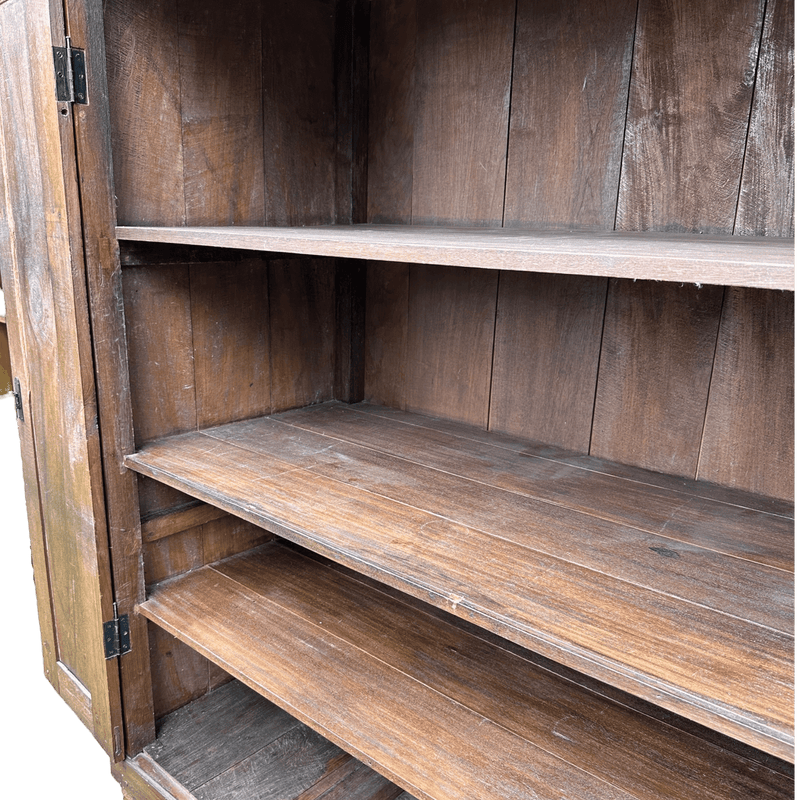 Huge Asian Hardwood Kitchen Larder Shelving Cabinet Dresser With Double Hinged DoorsVintage Frog