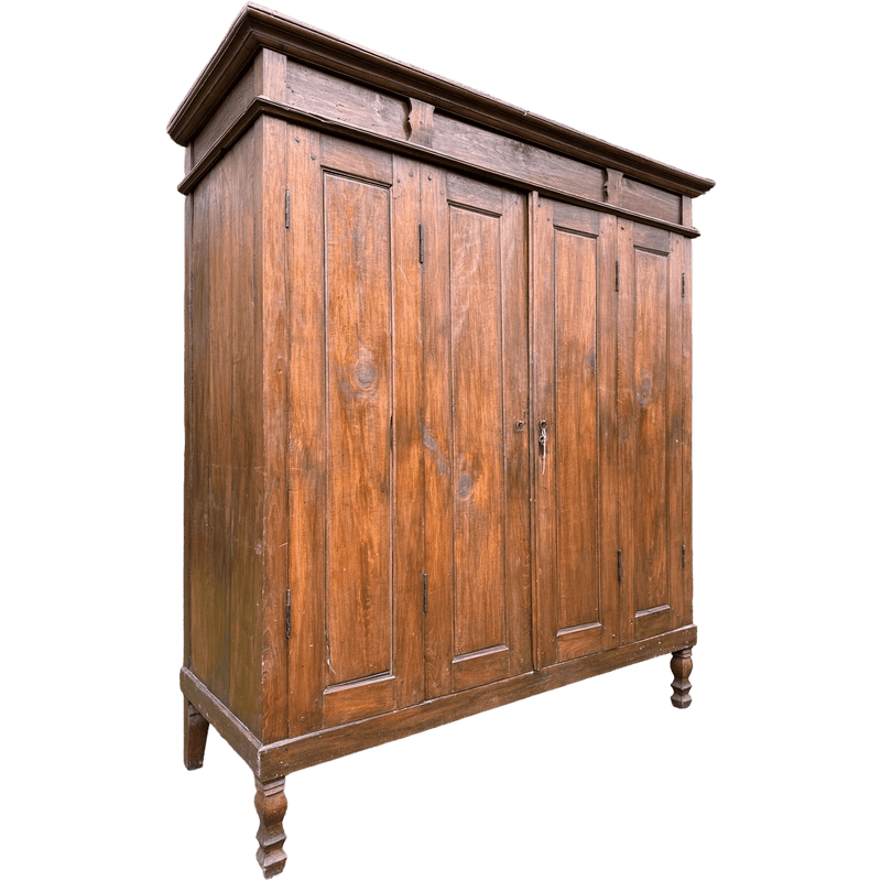 Huge Asian Hardwood Kitchen Larder Shelving Cabinet Dresser With Double Hinged DoorsVintage Frog