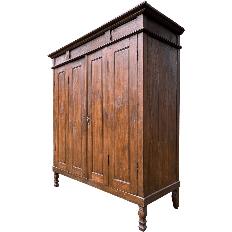 Huge Asian Hardwood Kitchen Larder Shelving Cabinet Dresser With Double Hinged DoorsVintage Frog