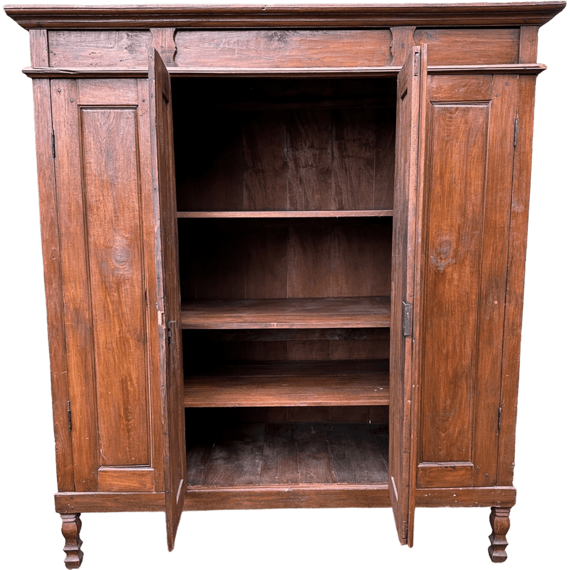 Huge Asian Hardwood Kitchen Larder Shelving Cabinet Dresser With Double Hinged DoorsVintage Frog