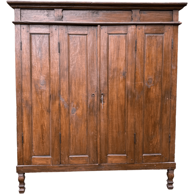 Huge Asian Hardwood Kitchen Larder Shelving Cabinet Dresser With Double Hinged DoorsVintage Frog