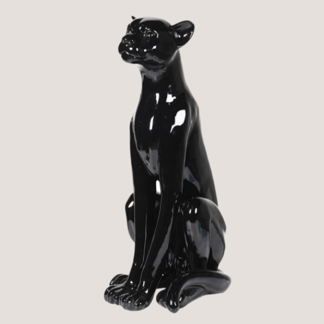 Large Sitting Black Panther OrnamentVintage Frog C/H