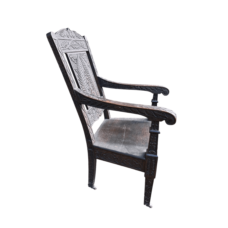 Late 19th Century Carved ArmchairVintage Frog