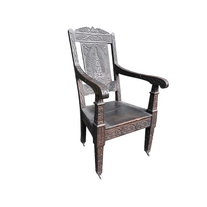 Late 19th Century Carved ArmchairVintage Frog