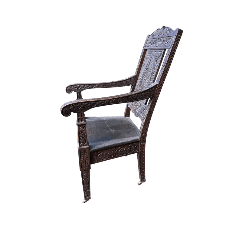 Late 19th Century Carved ArmchairVintage Frog