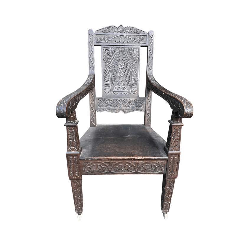 Late 19th Century Carved ArmchairVintage Frog