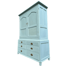 Late 19th Century Linen Cupboard With Faux Bottom Draws, Painted in Small & Co Furniture Paint in Mayfair Morning.Vintage FrogHand Painted Furniture