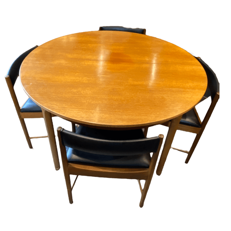 McIntosh Teak Extending Dining Table And 4 Chair Tuck Under Set 1960s Mid CenturyVintage Frog