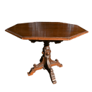 Octagonal Antique Occasional Dining / Side / Hall Table With Gothic Carved Pedestal BaseVintage Frog