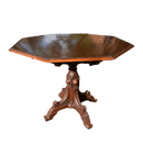 Octagonal Antique Occasional Dining / Side / Hall Table With Gothic Carved Pedestal BaseVintage Frog