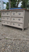 Large Grey Taupe Double 6 Drawer Sideboard Chest of Drawers