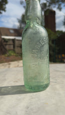James Simpson Antique Aqua Blue Bottle - Vintage Glass Bottle