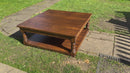 Vintage Large Square Solid Oak Coffee Table