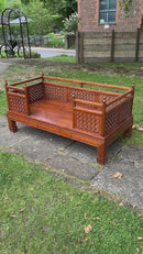 Vintage Asian Hardwood Large Daybed Sofa