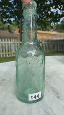 Fred Anderton Antique Aqua Blue Glass Bottle - Vintage Glass Bottle