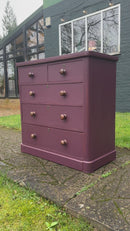 Elderberry Deep Purple Hand Painted Victorian Chest Of Drawers