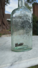 Cox & Malin Ltd Antique Aqua Glass Bottle - Vintage Glass Bottle