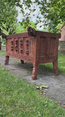 Antique Indian Damchiya Dowry Chest Hand Carved Hardwood Sideboard