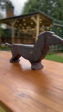 Cast Iron Dachshund Shaped Figure Single Andiron/Fire Dog