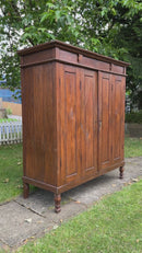 Huge Asian Hardwood Kitchen Larder Shelving Cabinet Dresser With Double Hinged Doors