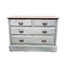 Green Painted Edwardian Short Two Over Two Chest of Drawers